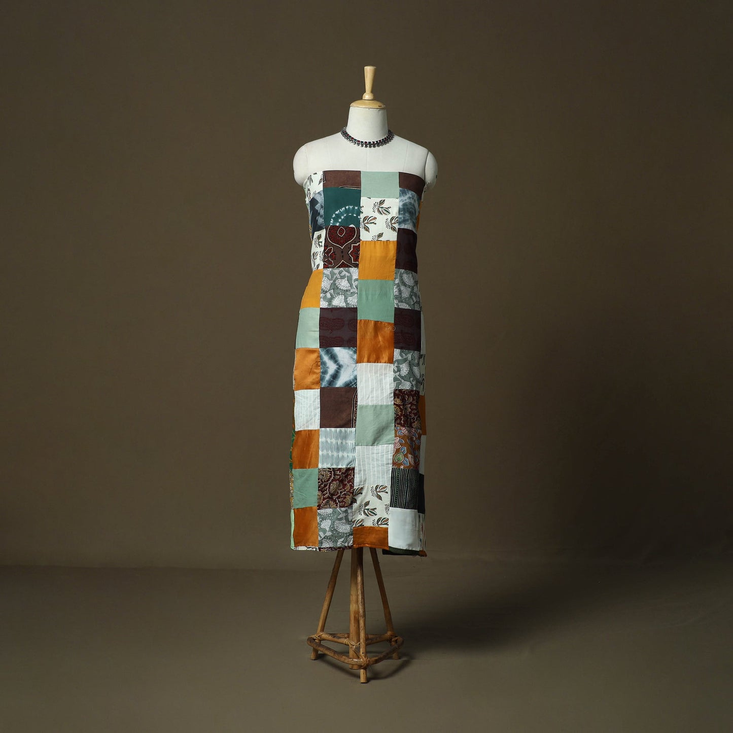 Multicolor - tukdi patchwork cotton unstitched kurta