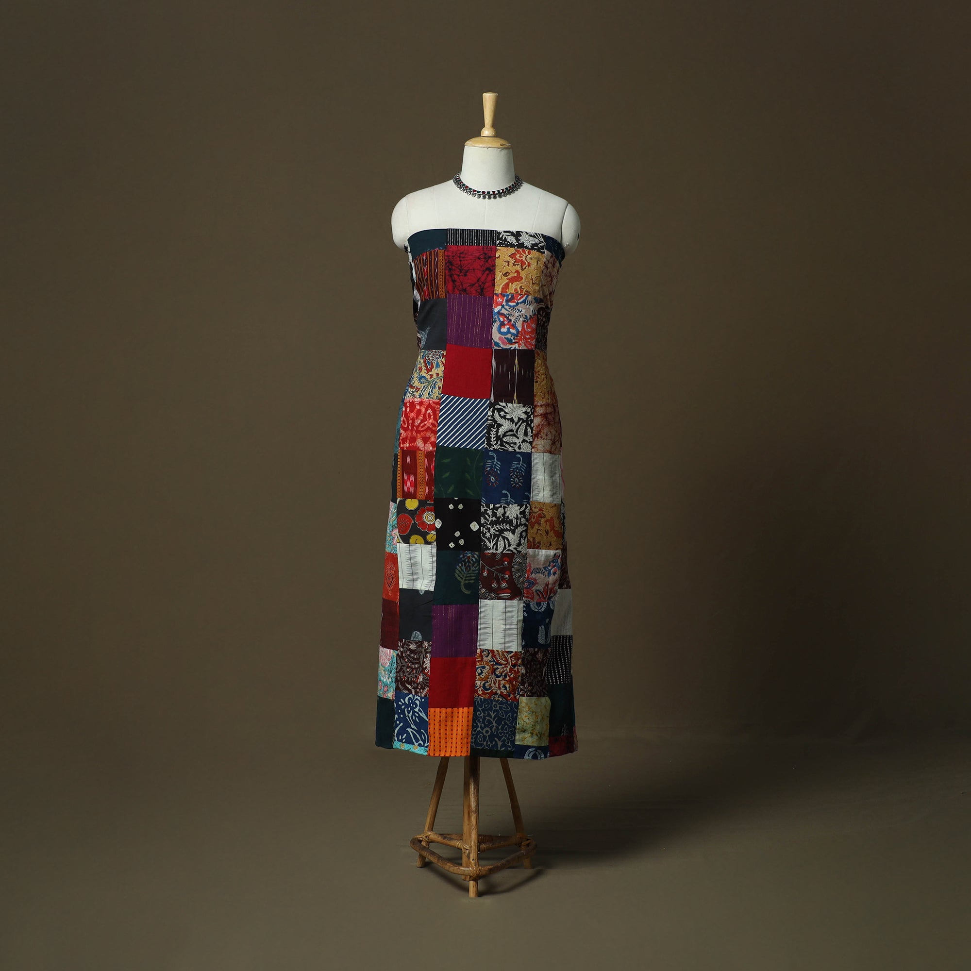 Multicolor - tukdi patchwork cotton unstitched kurta