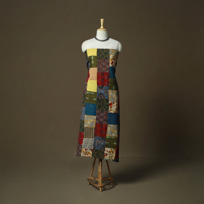 Multicolor - tukdi patchwork cotton unstitched kurta