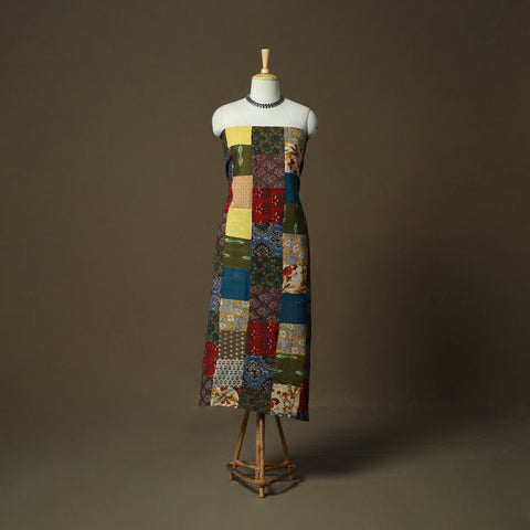 Multicolor - tukdi patchwork cotton unstitched kurta