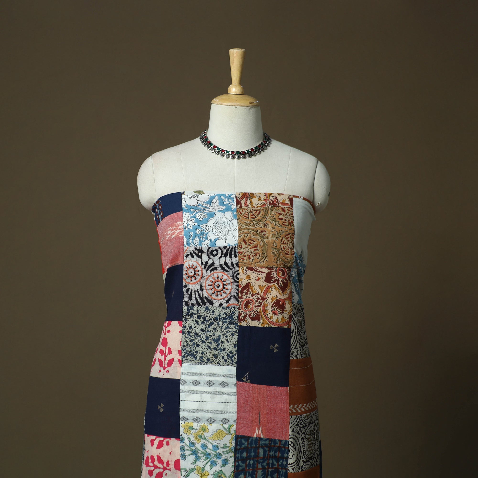 Multicolor - tukdi patchwork cotton unstitched kurta