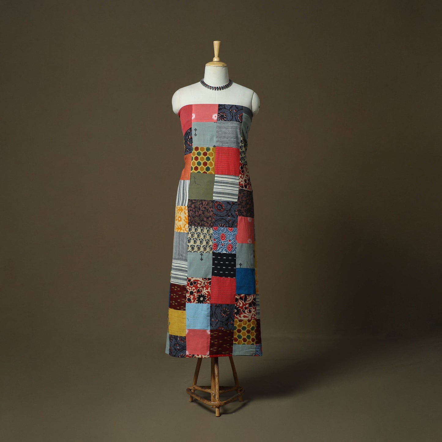 Multicolor - tukdi patchwork cotton unstitched kurta