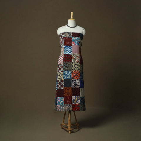 Multicolor - tukdi patchwork cotton unstitched kurta