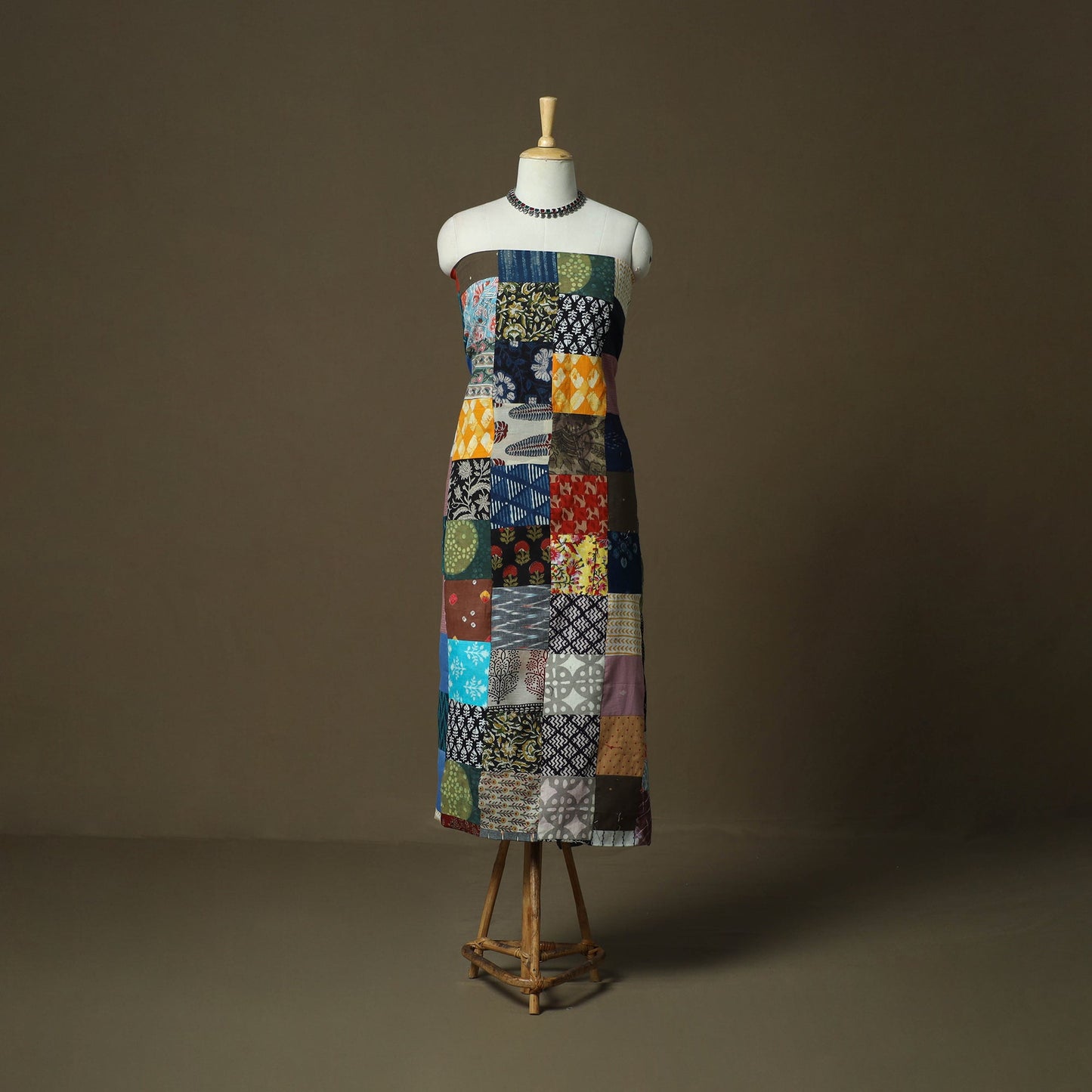 Multicolor - tukdi patchwork cotton unstitched kurta