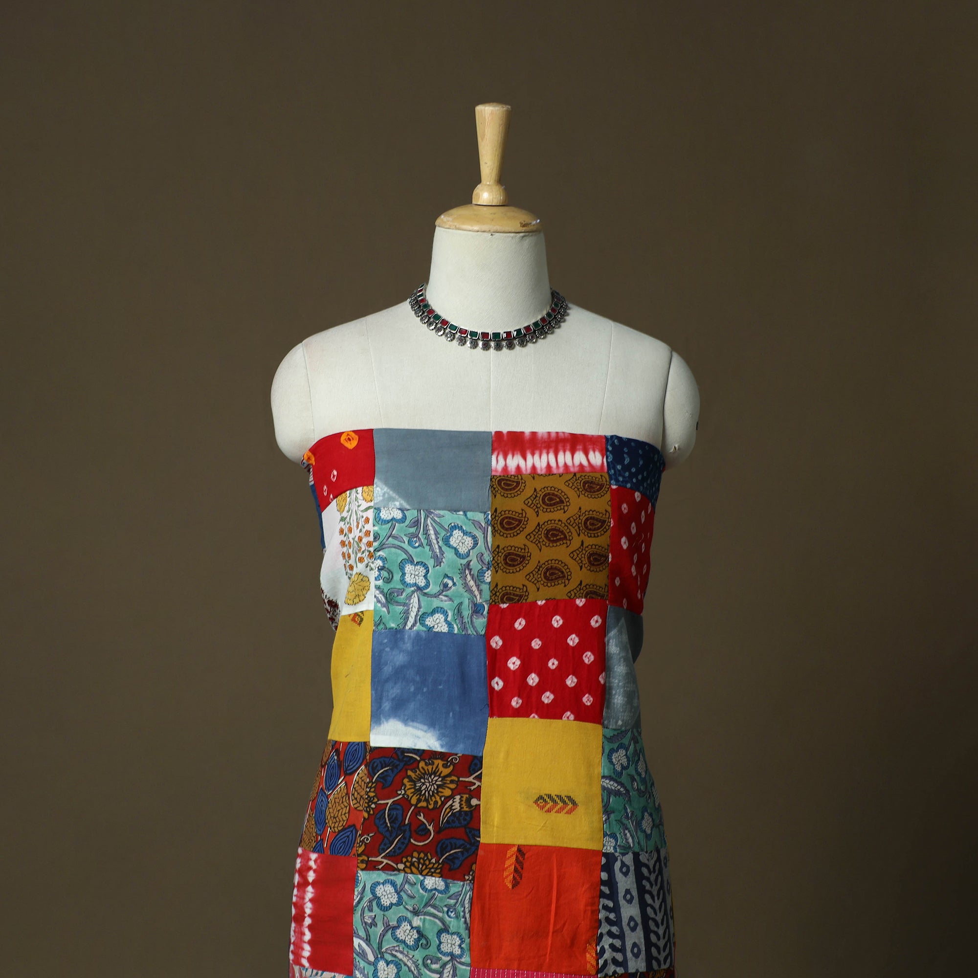 Multicolor - tukdi patchwork cotton unstitched kurta