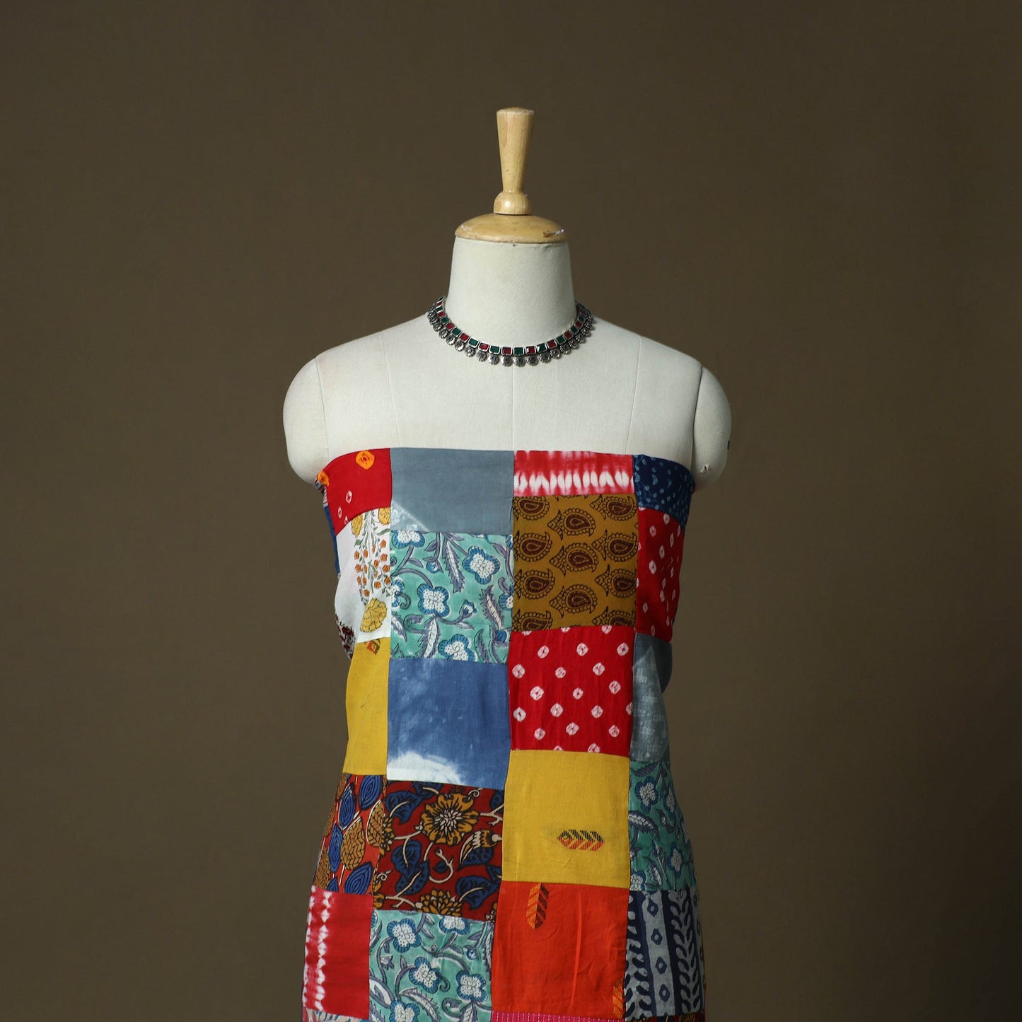 Multicolor - tukdi patchwork cotton unstitched kurta