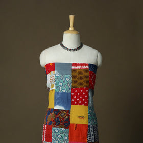Multicolor - tukdi patchwork cotton unstitched kurta