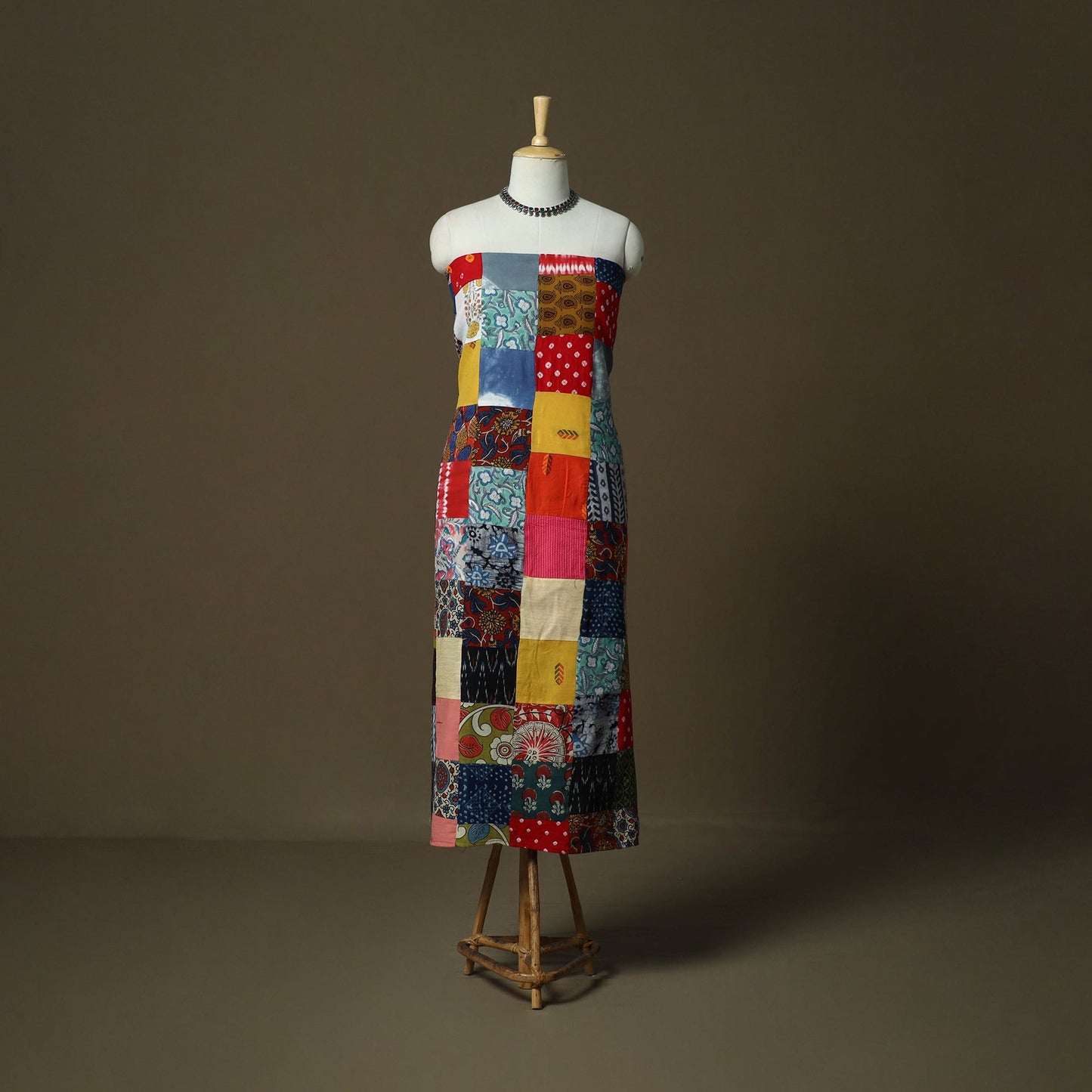 Multicolor - tukdi patchwork cotton unstitched kurta