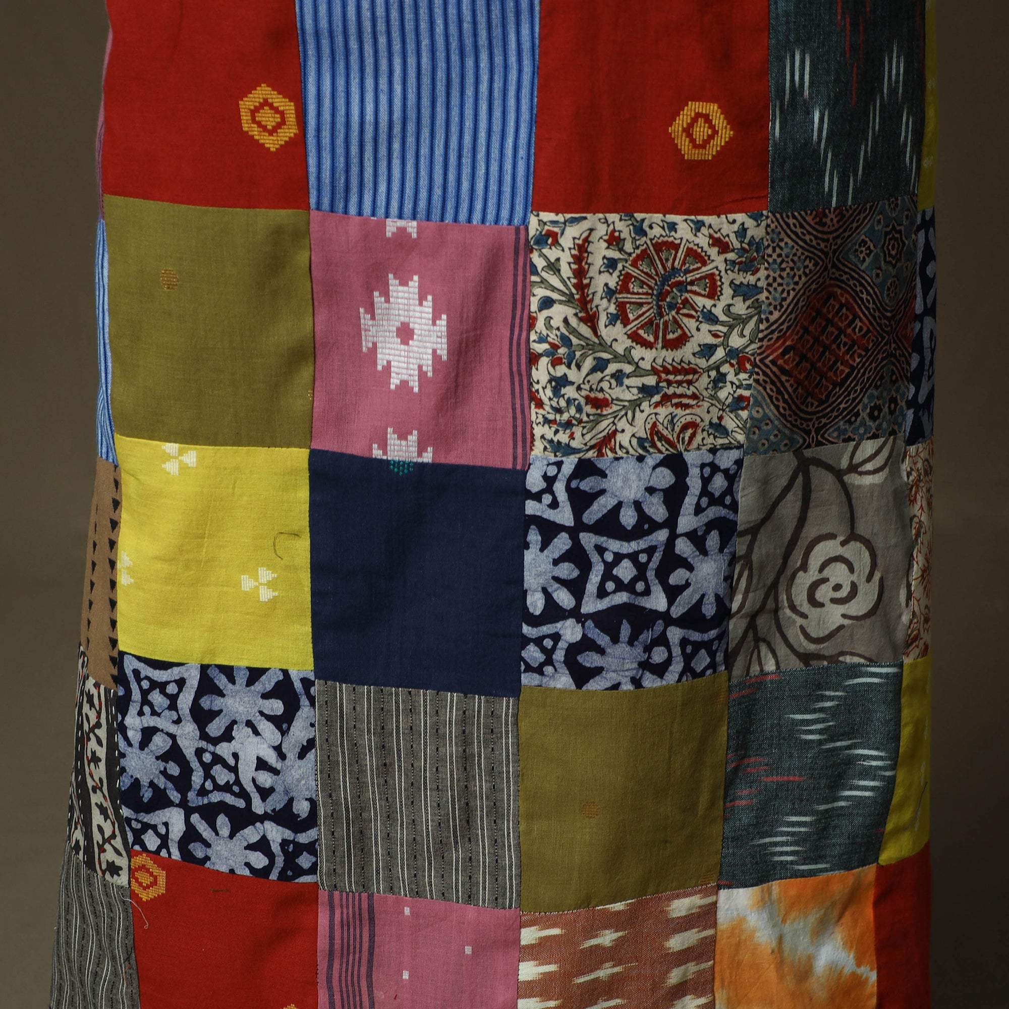 Multicolor - tukdi patchwork cotton unstitched kurta