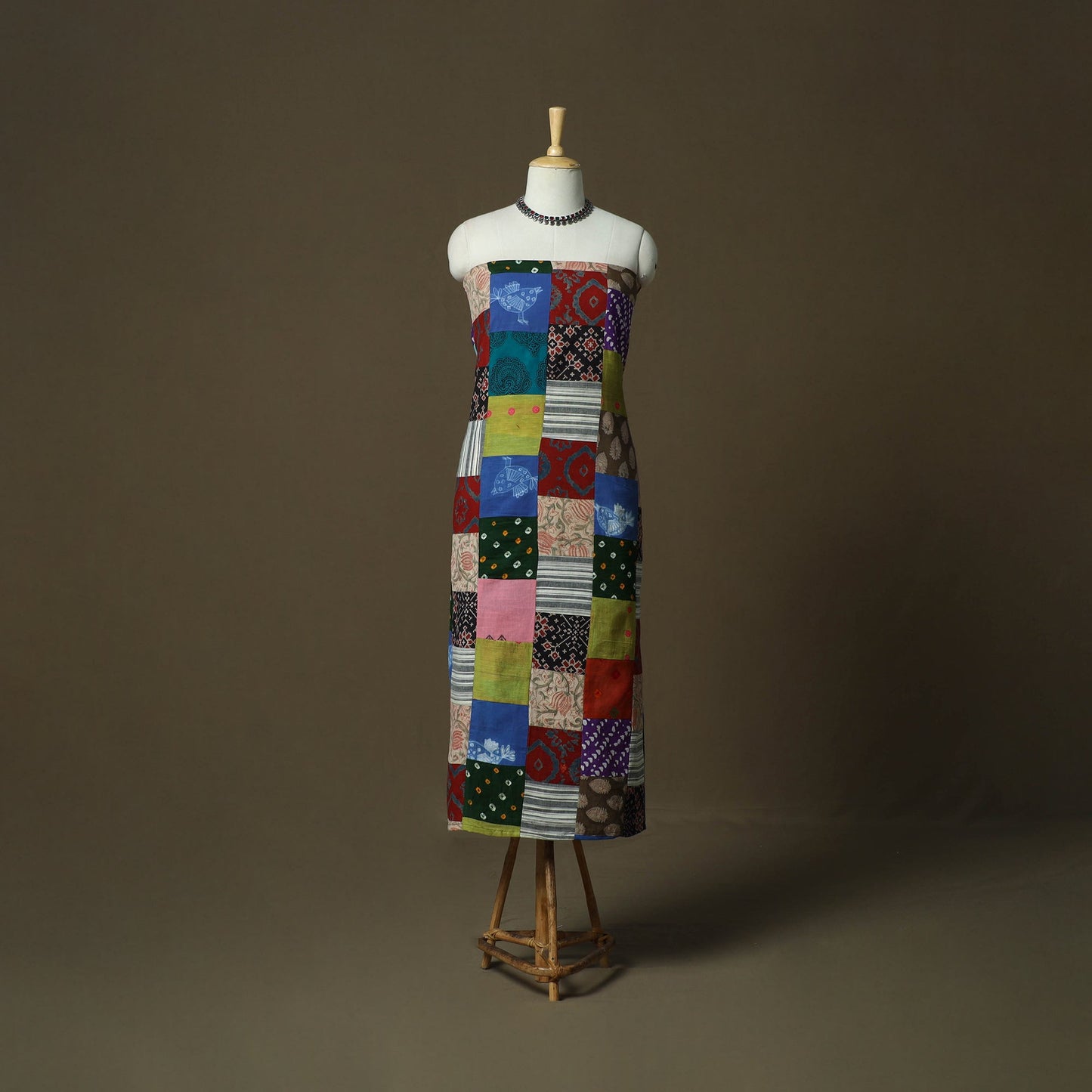 Multicolor - tukdi patchwork cotton unstitched kurta