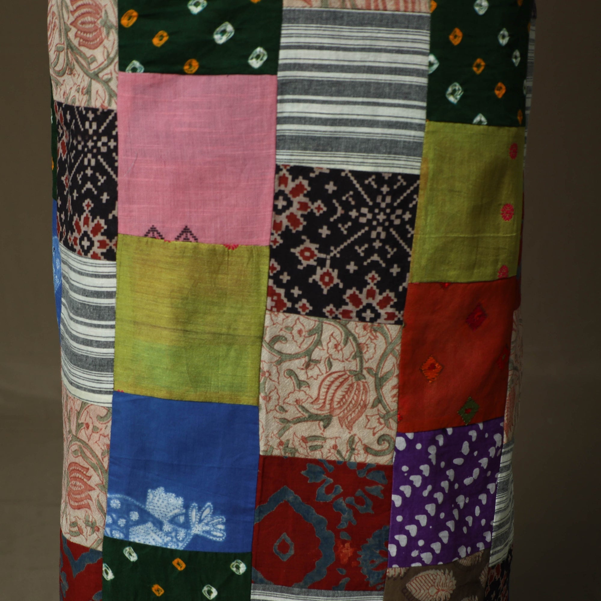 Multicolor - tukdi patchwork cotton unstitched kurta