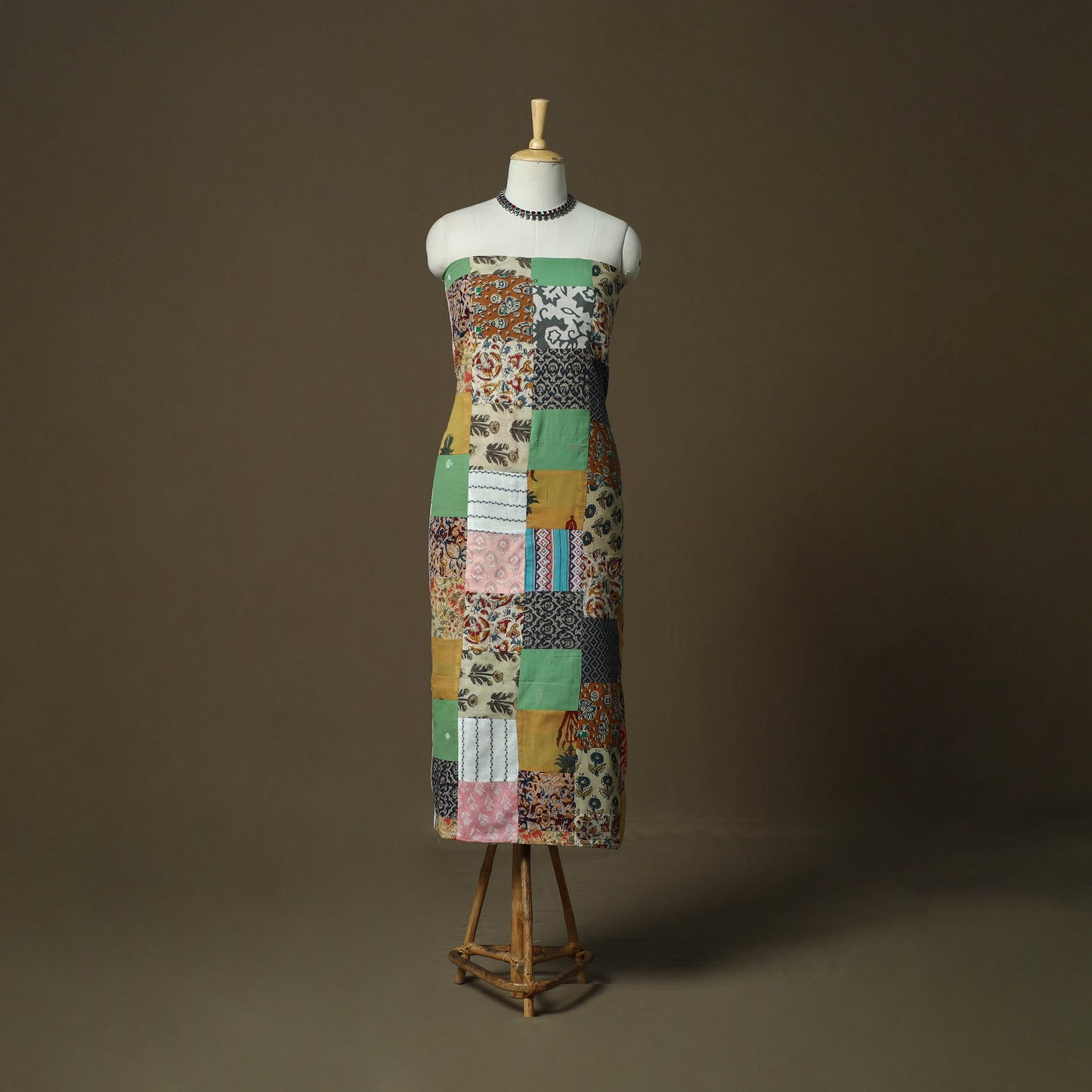 Multicolor - tukdi patchwork cotton unstitched kurta