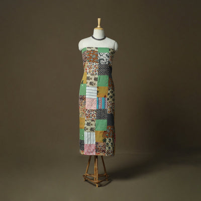 Multicolor - tukdi patchwork cotton unstitched kurta