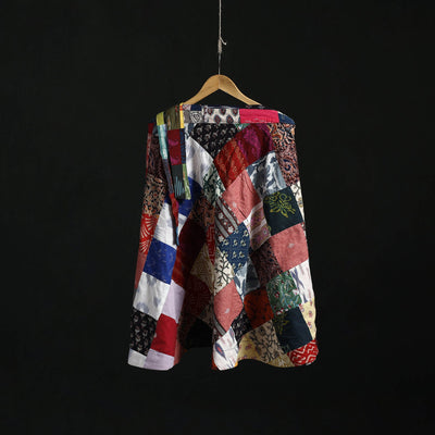 Tukdi patchwork cotton wrap around skirt 01 - handcrafted