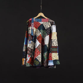 Tukdi patchwork cotton wrap around skirt 01 - handcrafted