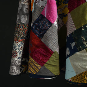Tukdi patchwork cotton wrap around skirt 02 - handcrafted