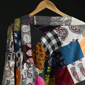 Tukdi patchwork cotton wrap around skirt 02 - handcrafted