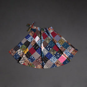 Tukdi patchwork cotton wrap around skirt 03 - handcrafted