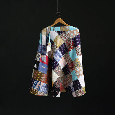 Tukdi patchwork cotton wrap around skirt 03 - handcrafted