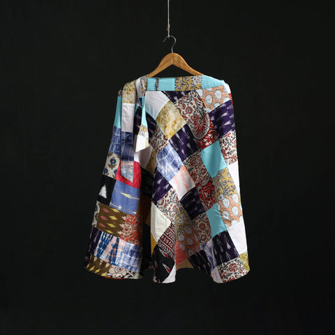Tukdi patchwork cotton wrap around skirt 03 - handcrafted