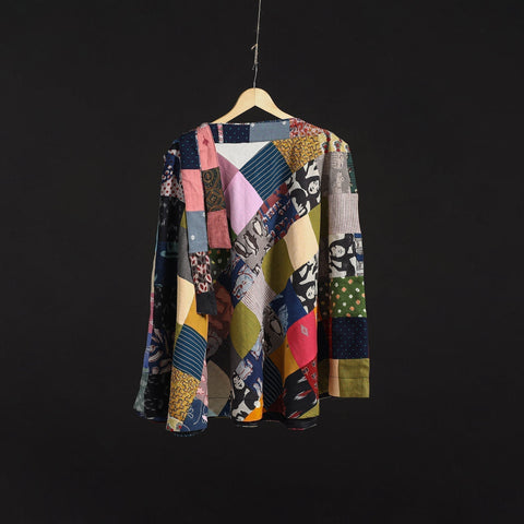 Tukdi patchwork cotton wrap around skirt 04 - handcrafted