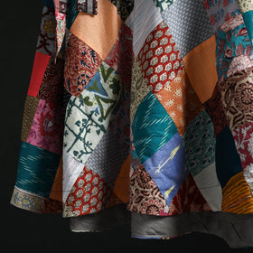 Tukdi patchwork cotton wrap around skirt 04 - handcrafted