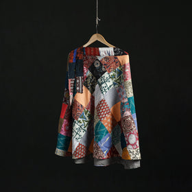 Tukdi patchwork cotton wrap around skirt 04 - handcrafted