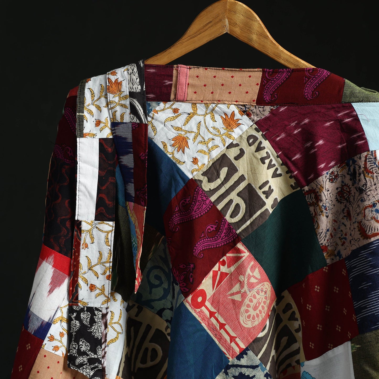 Tukdi patchwork cotton wrap around skirt 05 - handcrafted