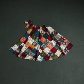 Tukdi patchwork cotton wrap around skirt 05 - handcrafted