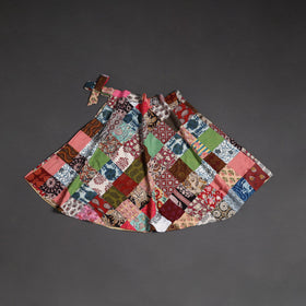 Tukdi patchwork cotton wrap around skirt 06 - handcrafted