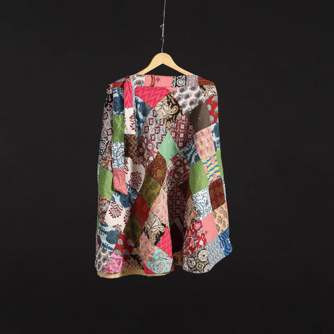 Tukdi patchwork cotton wrap around skirt 06 - handcrafted