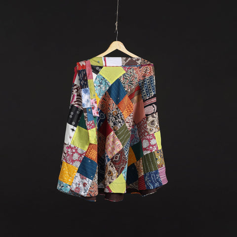 Tukdi patchwork cotton wrap around skirt 07 - handcrafted