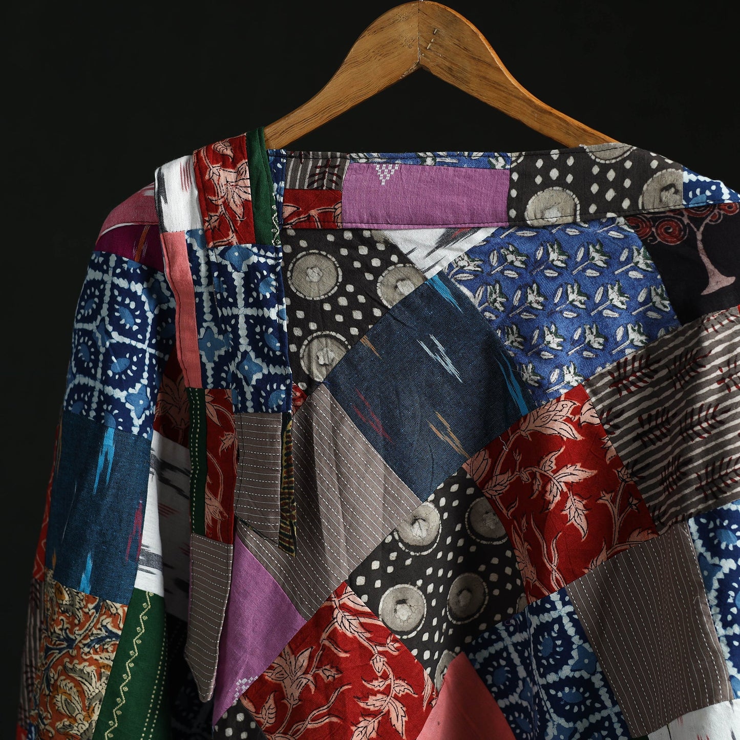 Tukdi patchwork cotton wrap around skirt 07 - handcrafted
