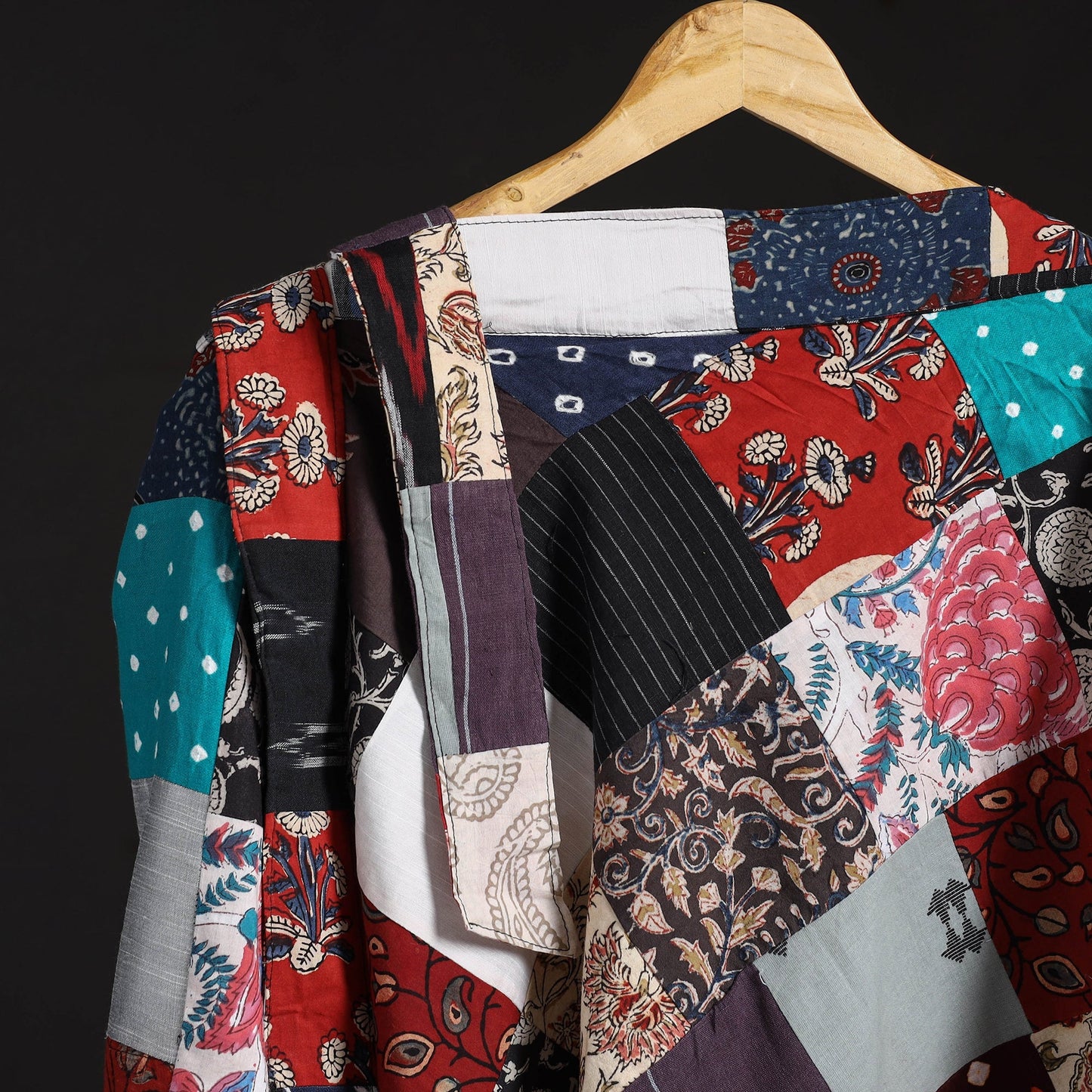 Tukdi patchwork cotton wrap around skirt 08 - handcrafted