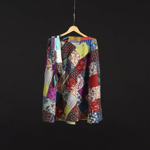 Tukdi patchwork cotton wrap around skirt 09 - handcrafted