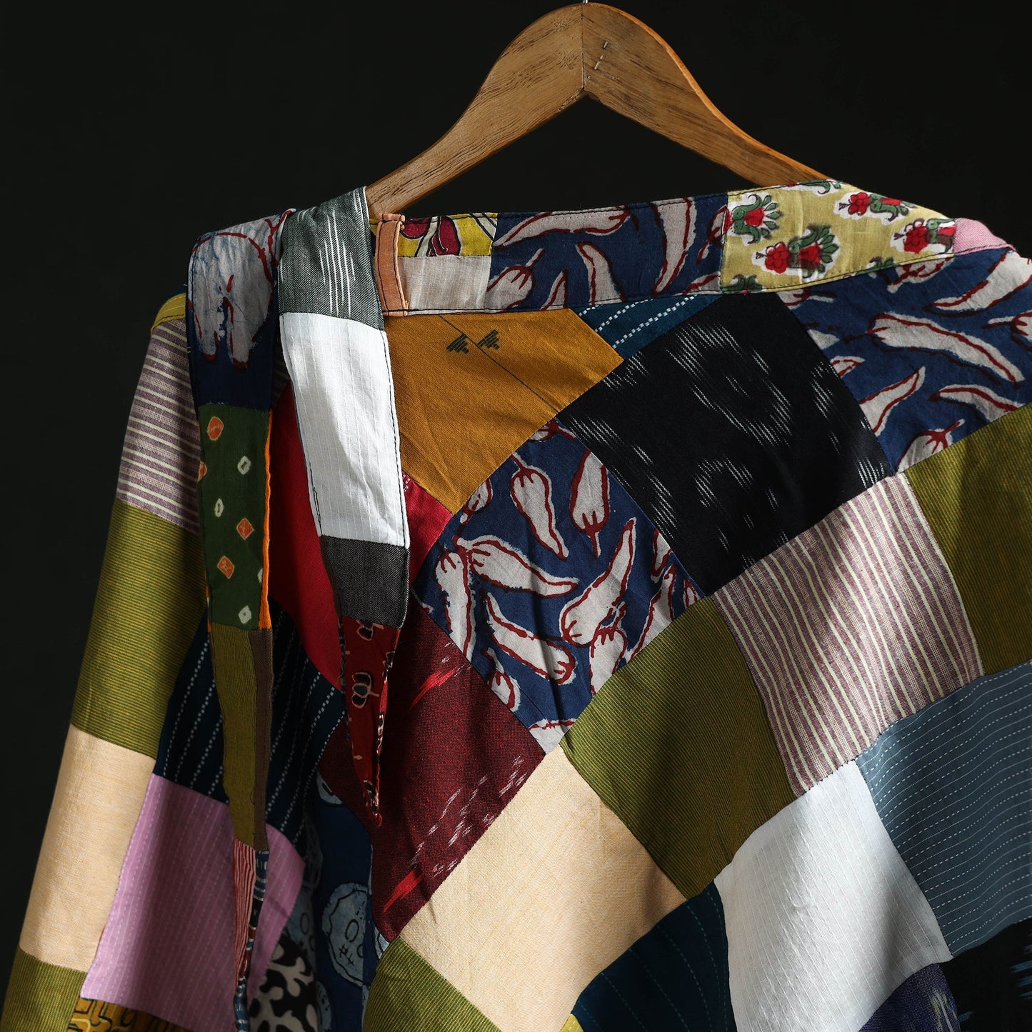 Tukdi patchwork cotton wrap around skirt 09 - handcrafted