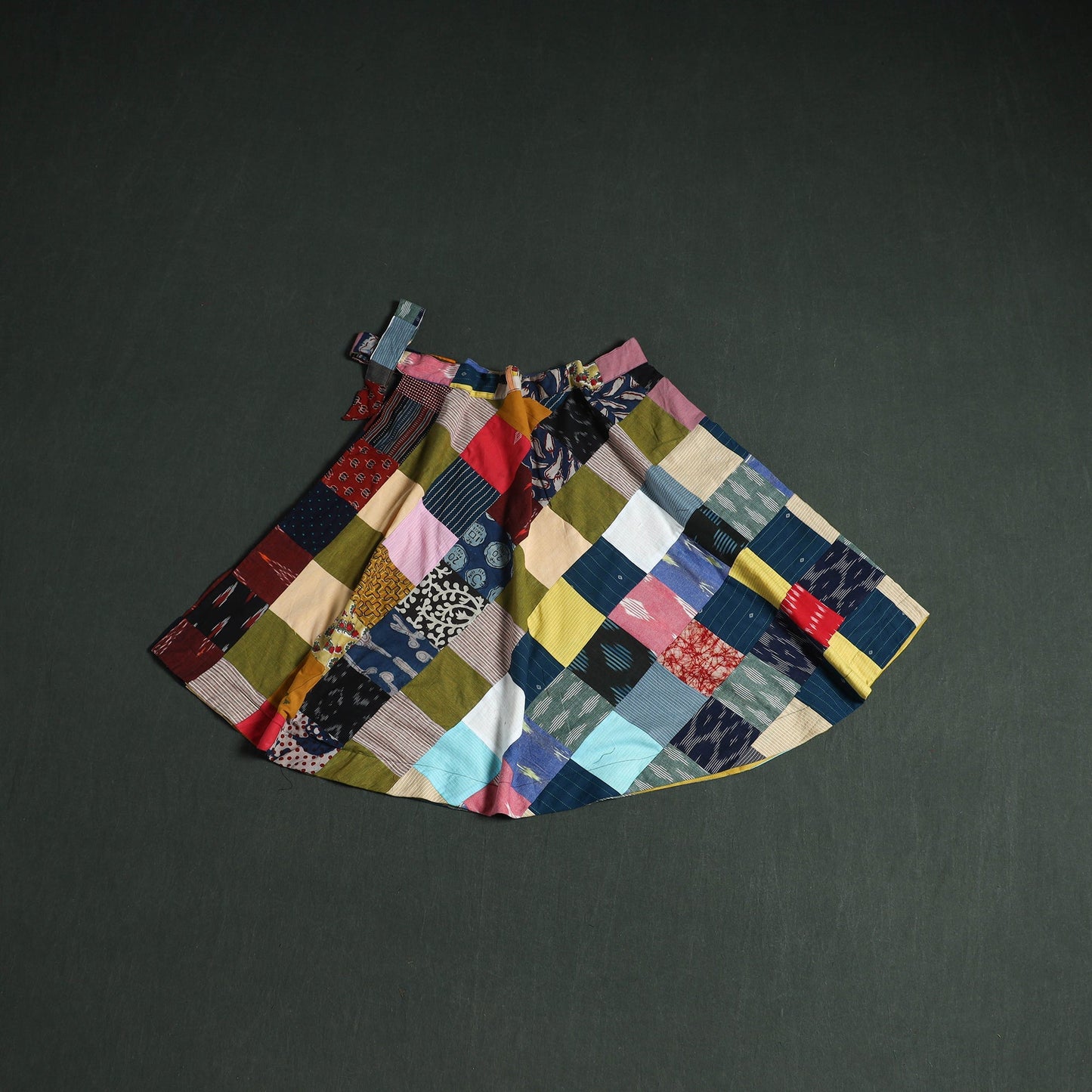 Tukdi patchwork cotton wrap around skirt 09 - handcrafted