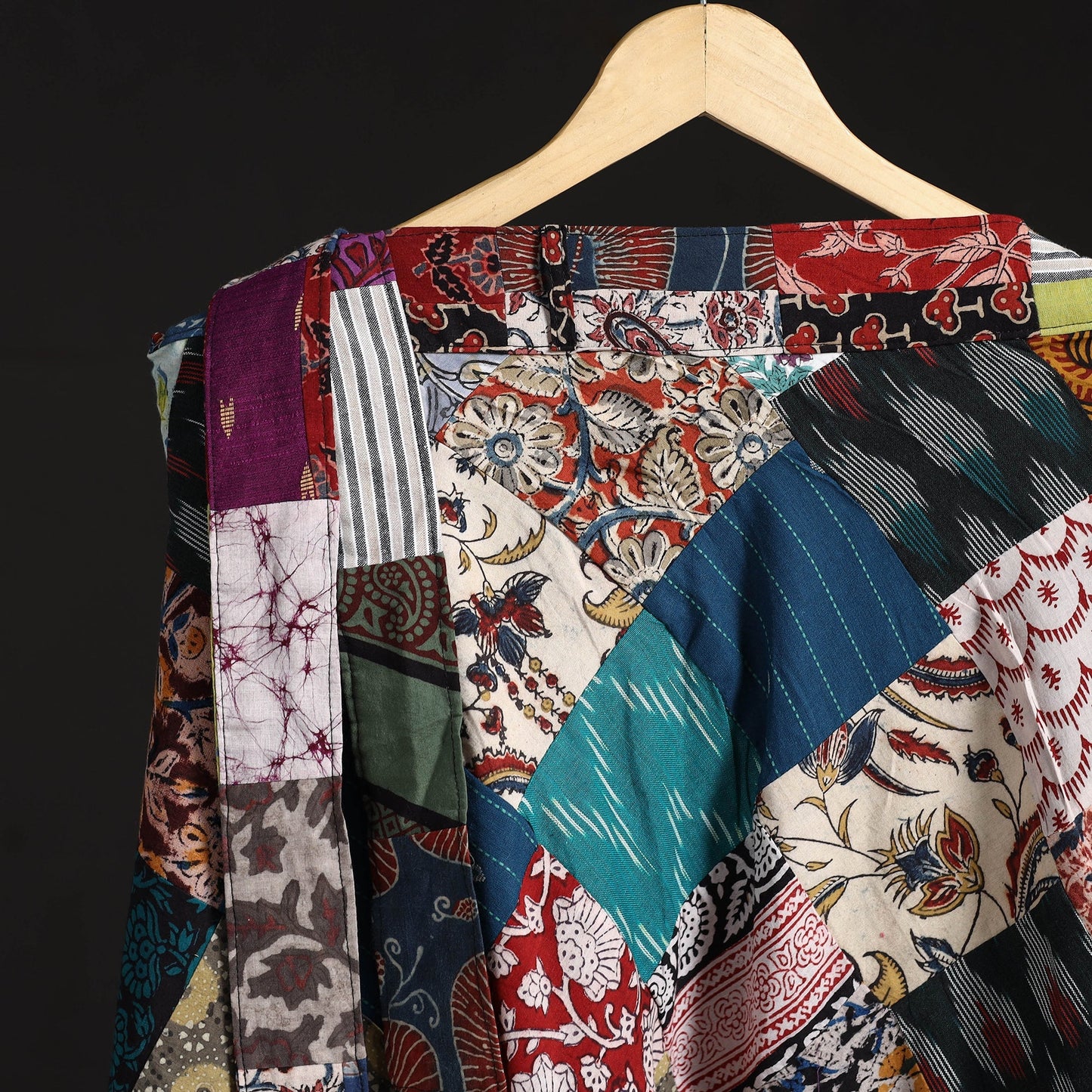 Tukdi patchwork cotton wrap around skirt 10 - handcrafted