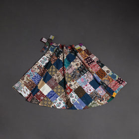 Tukdi patchwork cotton wrap around skirt 10 - handcrafted