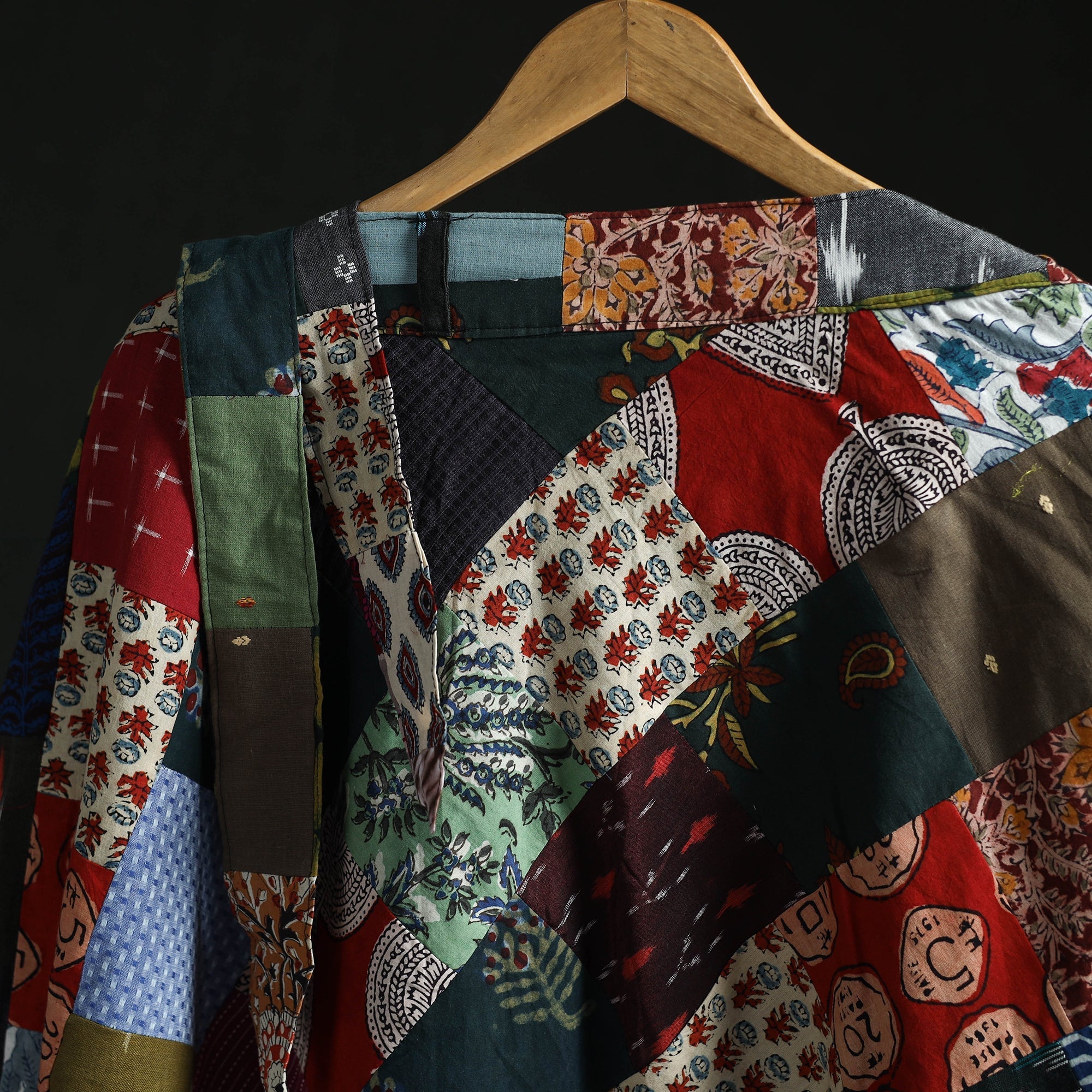 Tukdi patchwork cotton wrap around skirt 10 - handcrafted