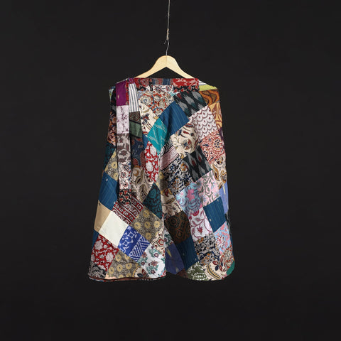 Tukdi patchwork cotton wrap around skirt 10 - handcrafted