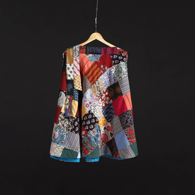 Tukdi patchwork cotton wrap around skirt 11 - handcrafted
