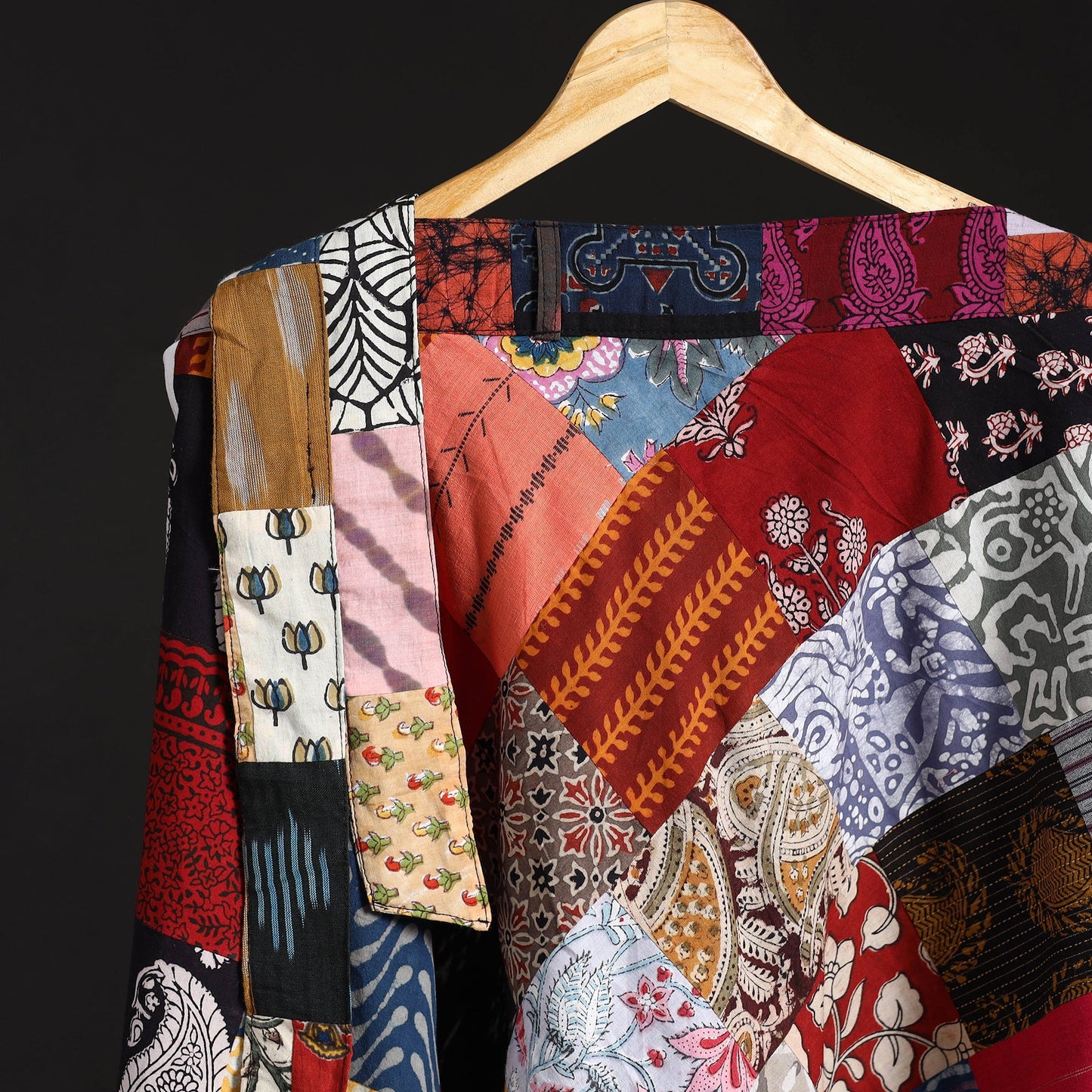 Tukdi patchwork cotton wrap around skirt 11 - handcrafted