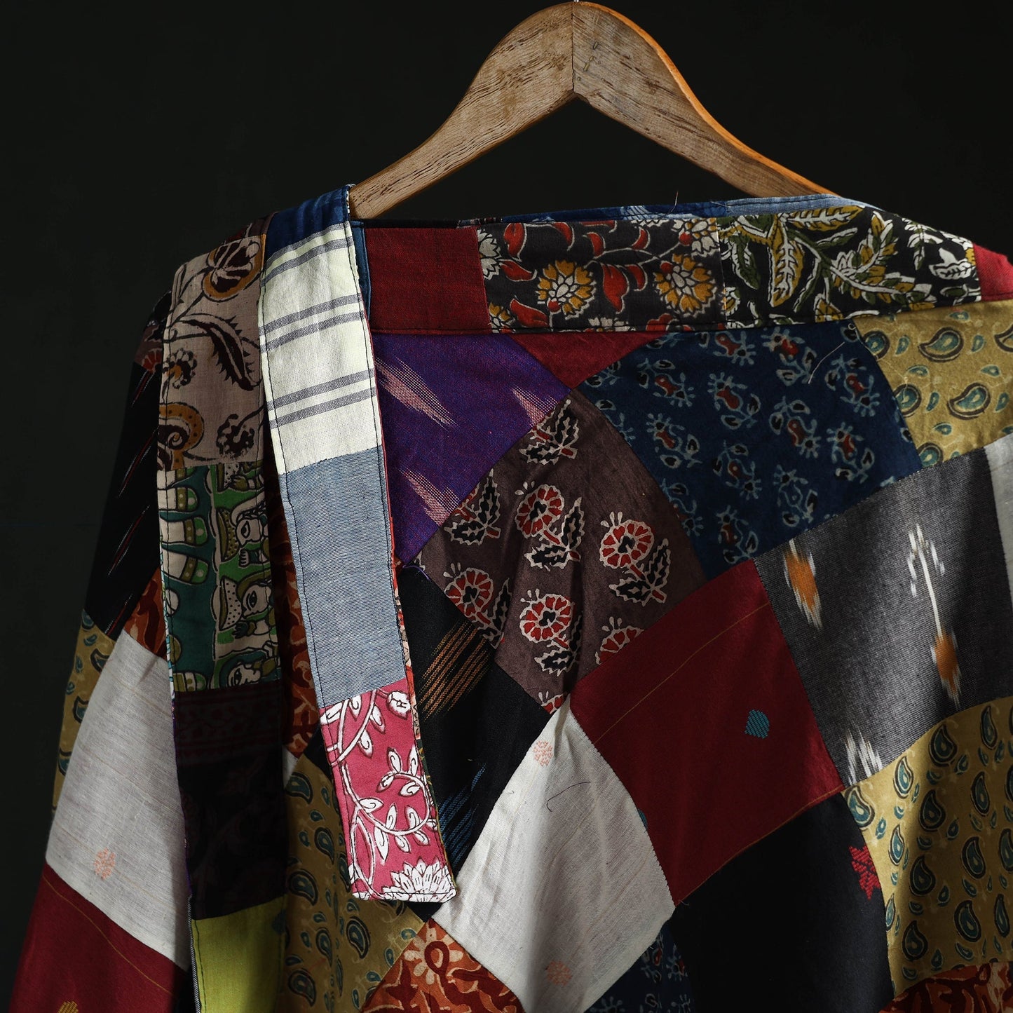 Tukdi patchwork cotton wrap around skirt 11 - handcrafted