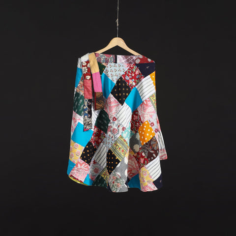 Tukdi patchwork cotton wrap around skirt 12 - handcrafted
