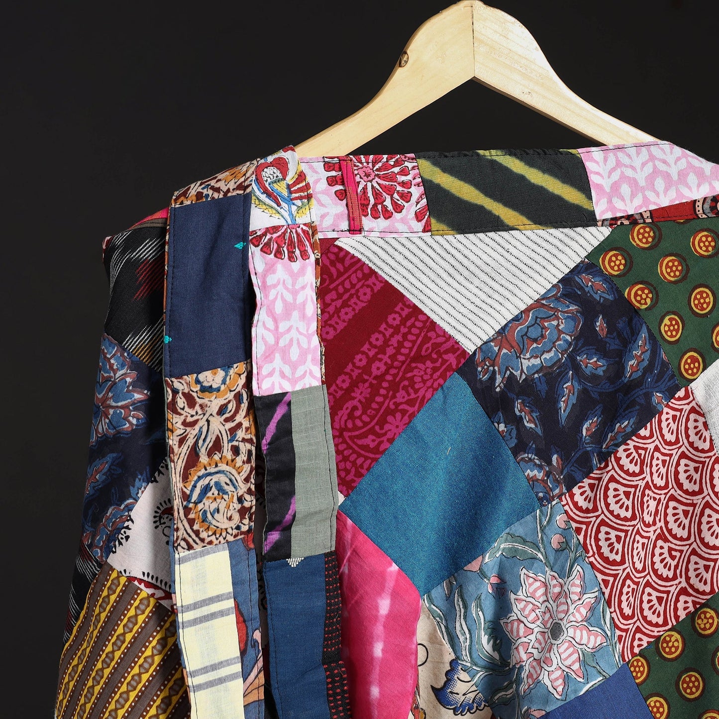 Tukdi patchwork cotton wrap around skirt 13 - handcrafted