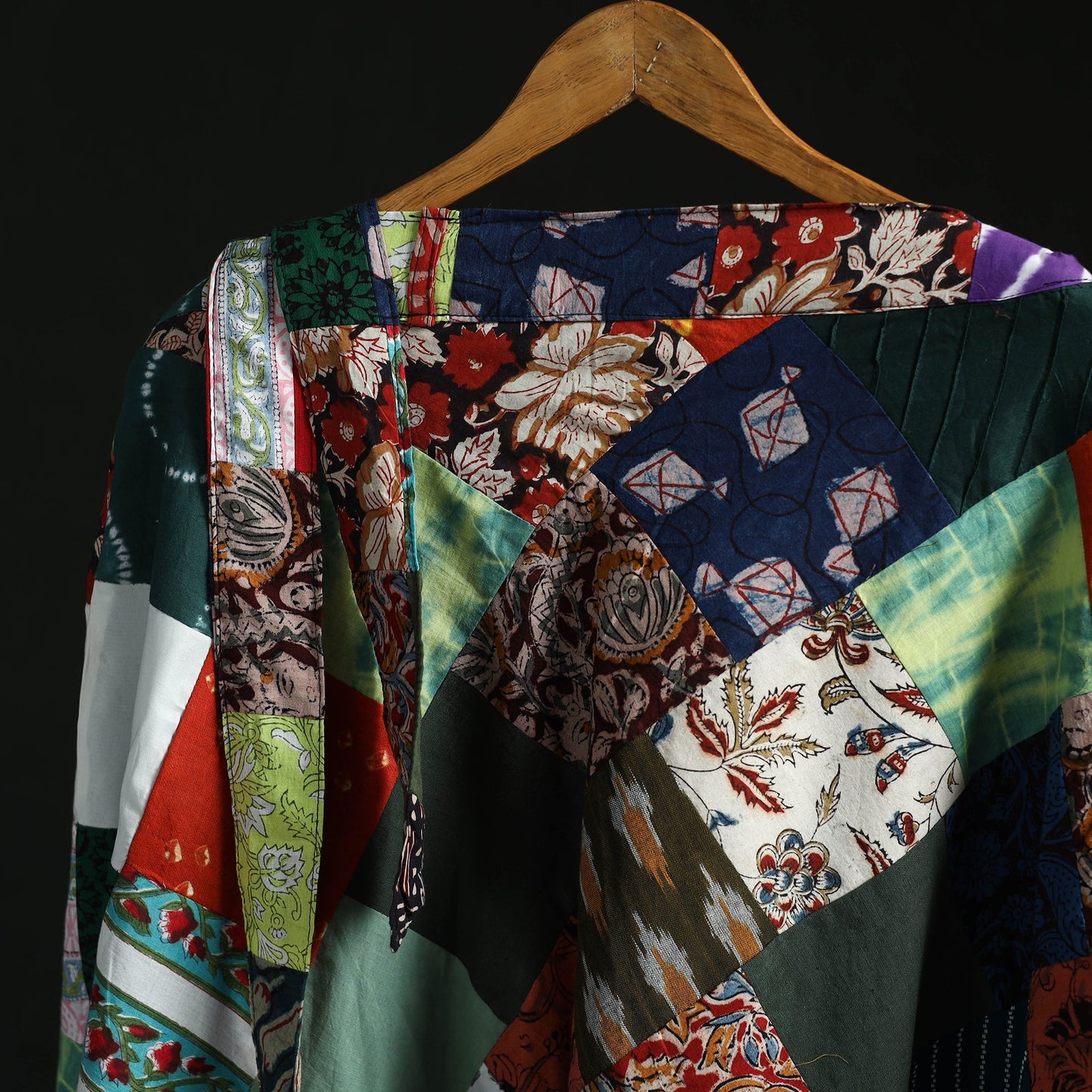 Tukdi patchwork cotton wrap around skirt 13 - handcrafted