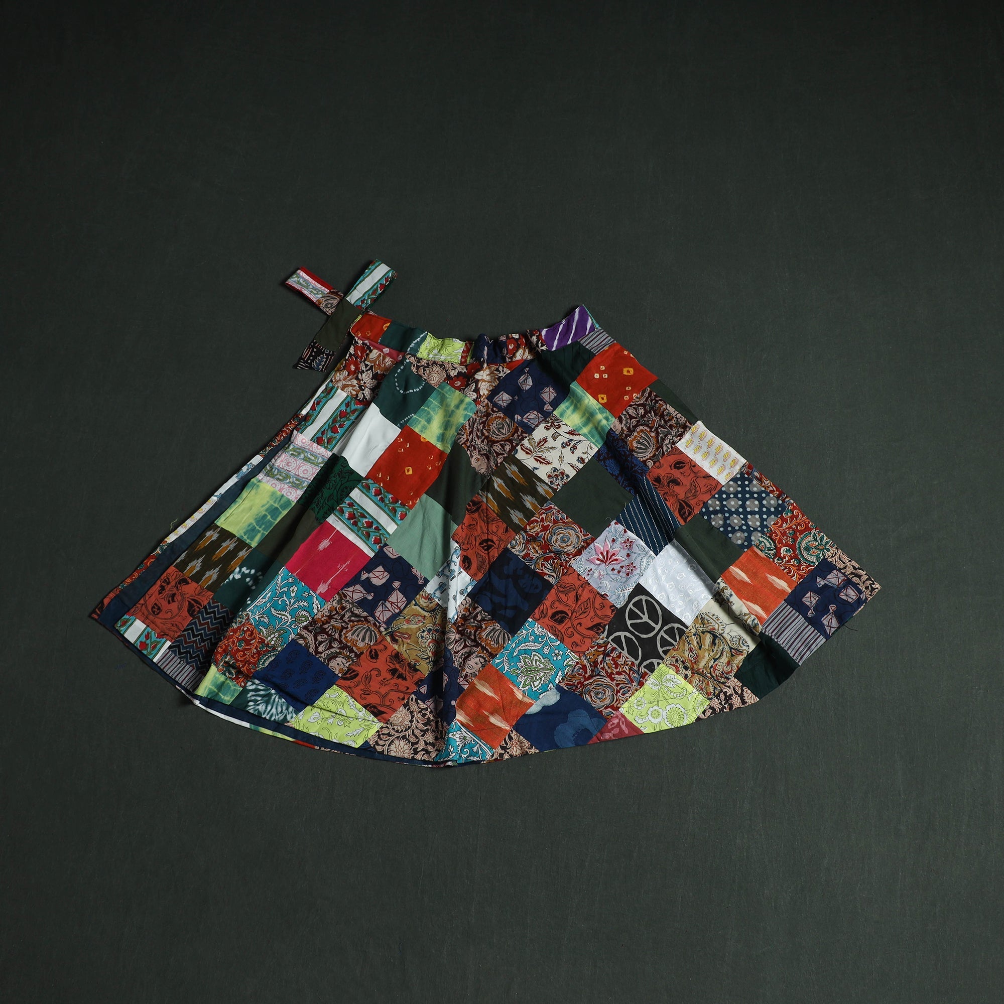 Tukdi patchwork cotton wrap around skirt 13 - handcrafted