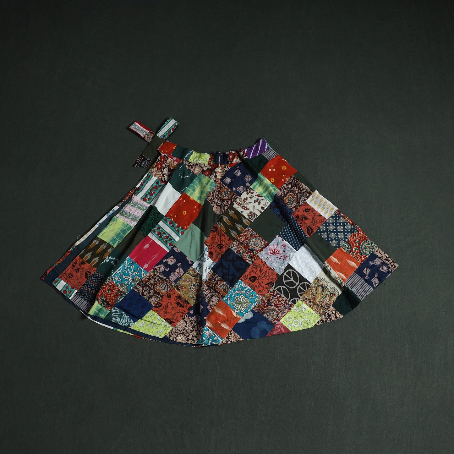 Tukdi patchwork cotton wrap around skirt 13 - handcrafted