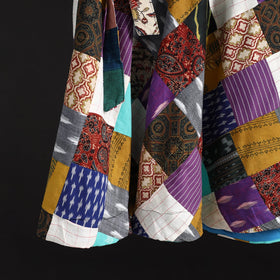 Tukdi patchwork cotton wrap around skirt 17 - handcrafted